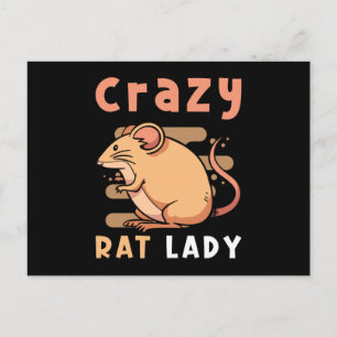 Rat Crazy Rat Lady Postkarte