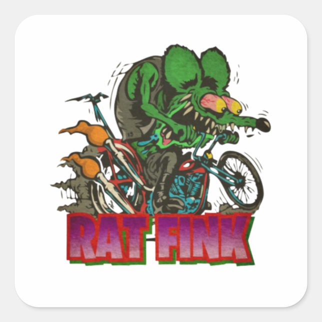 Rat Fink Vintag Quadratischer Aufkleber (Vorderseite)