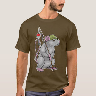 Rat Fisher Angelrute Fischen T-Shirt