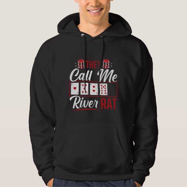 Rat Funny Poker Player Texas Holdem Lucker Hoodie (Vorderseite)