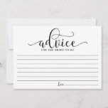 Rat für die Braut | Black Modern Calligraphy Hinweiskarte<br><div class="desc">Moderne und skurrile Karte für die Braut. Mit diesem modernen "Ratschlag für die Brautkarte" beraten Sie. Es ist perfekt für Braut und Polterabend.</div>