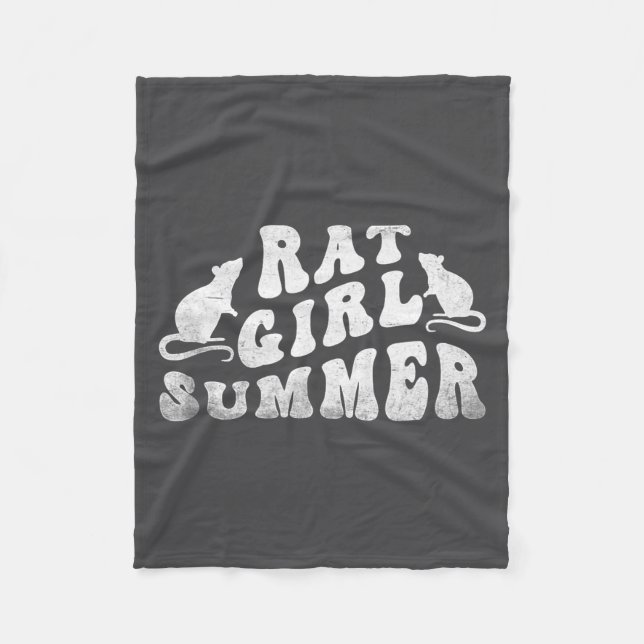 Rat Girl Summer, Animal Lover, Hello Summer, Funny Fleecedecke (Vorderseite)