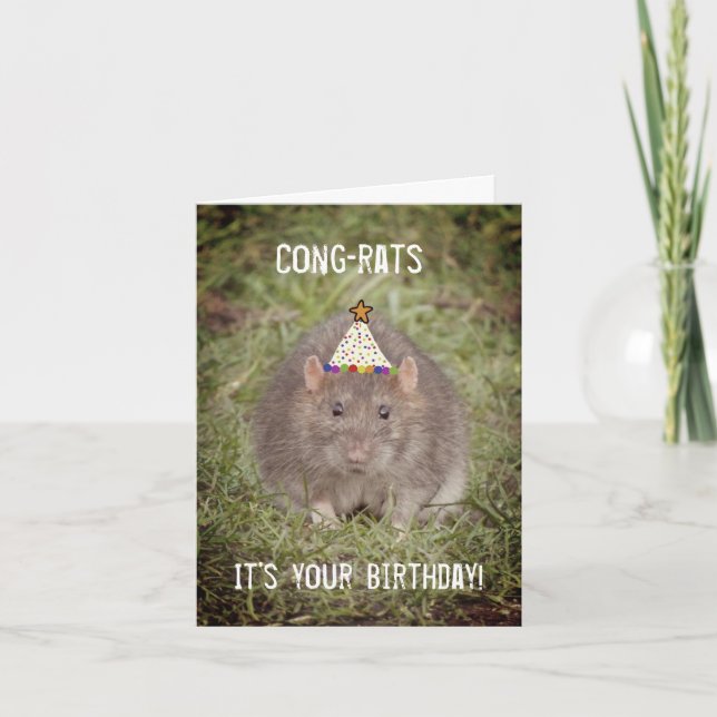 Rat Happy Birthday - Fun Card Karte (Vorderseite)
