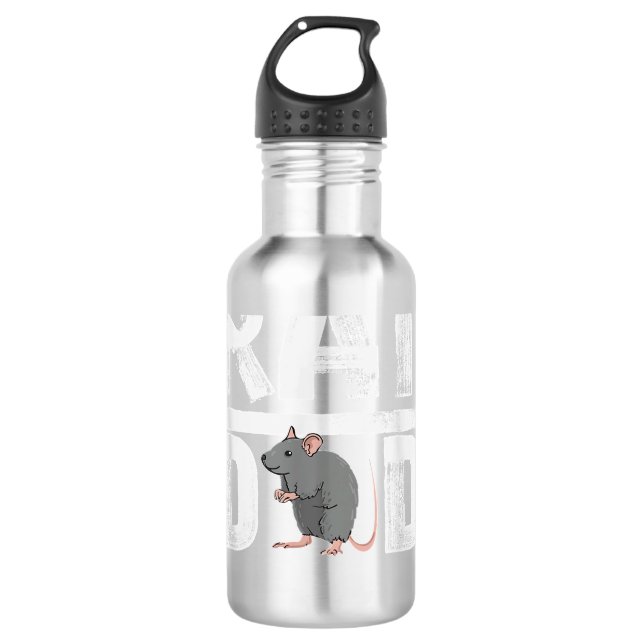 Rat Heartbeat Rat Lover Edelstahlflasche (Vorderseite)