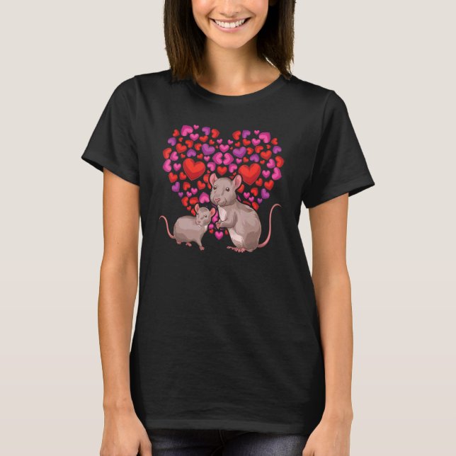 Rat Herzenbesitzer tierischer Rodent Rat T-Shirt (Vorderseite)