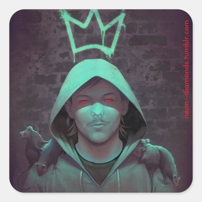 Rat King Quadratischer Aufkleber (Vorderseite)