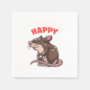 Rat macht mich glücklich Maus Mäuse Tier Tier Rode Serviette