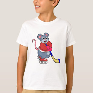 Rat mit Eishockey und Eishockeyschläger T-Shirt
