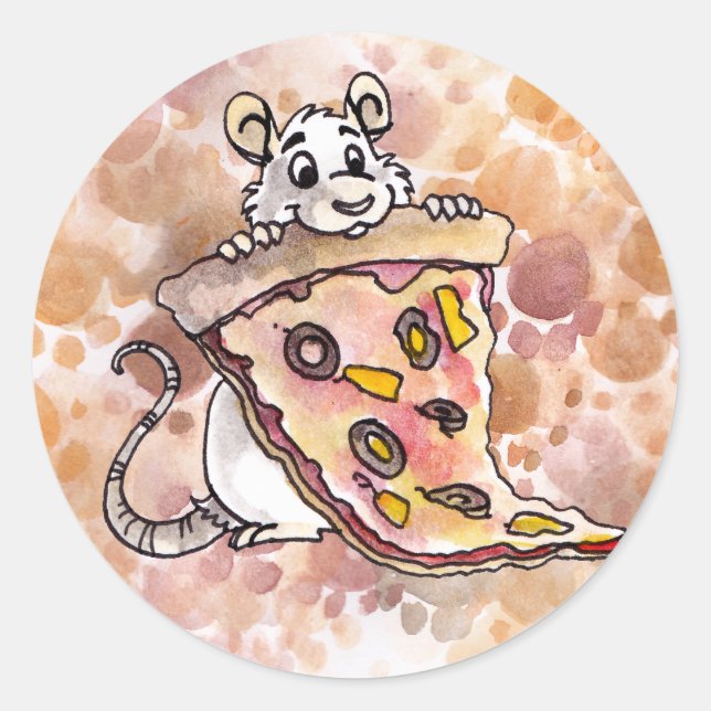 Rat mit Pizza Stickers (Vorderseite)