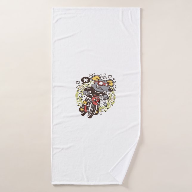 Rat Motocross Rider Badehandtuch (Badehandtuch)