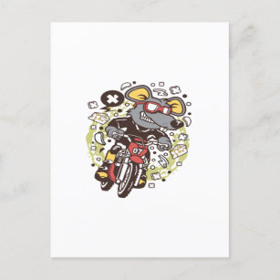 Rat Motocross Rider Postkarte