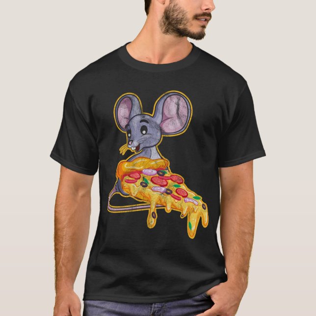 Rat Pizza Funny Thief Mouse T-Shirt (Vorderseite)