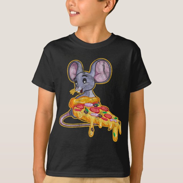 Rat Pizza Funny Thief Mouse T-Shirt (Vorderseite)