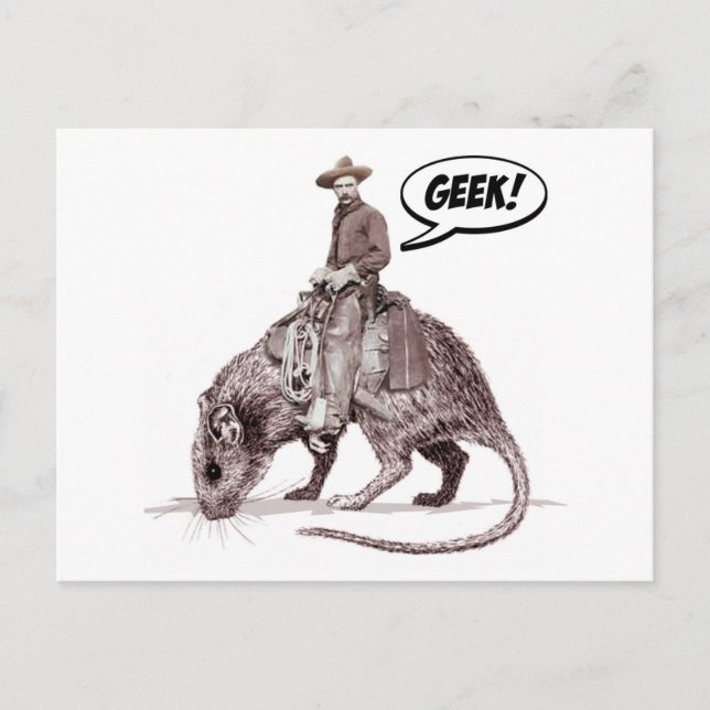 Rat Race Geek Cowboy Postcard Postkarte (Vorderseite)