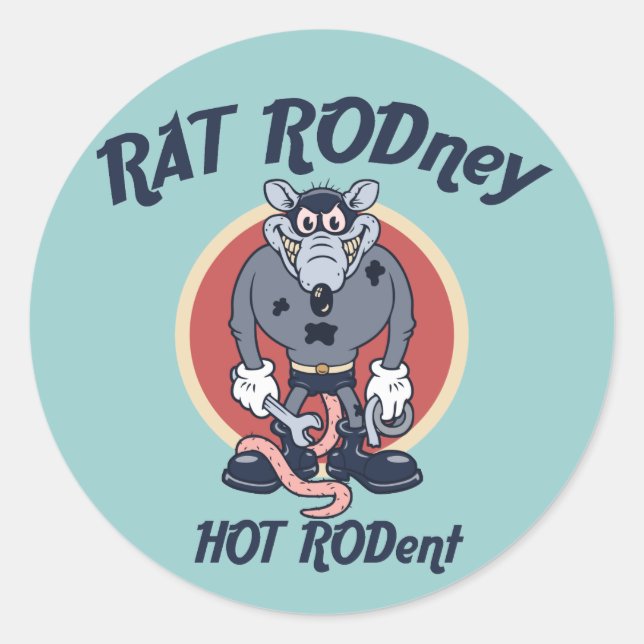 Rat Rodney Runder Aufkleber (Vorderseite)