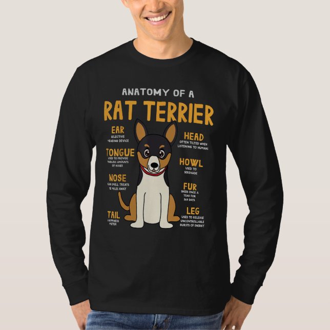Rat Terrier Anatomie Funny Dog Mama Vater Geschenk T-Shirt (Vorderseite)