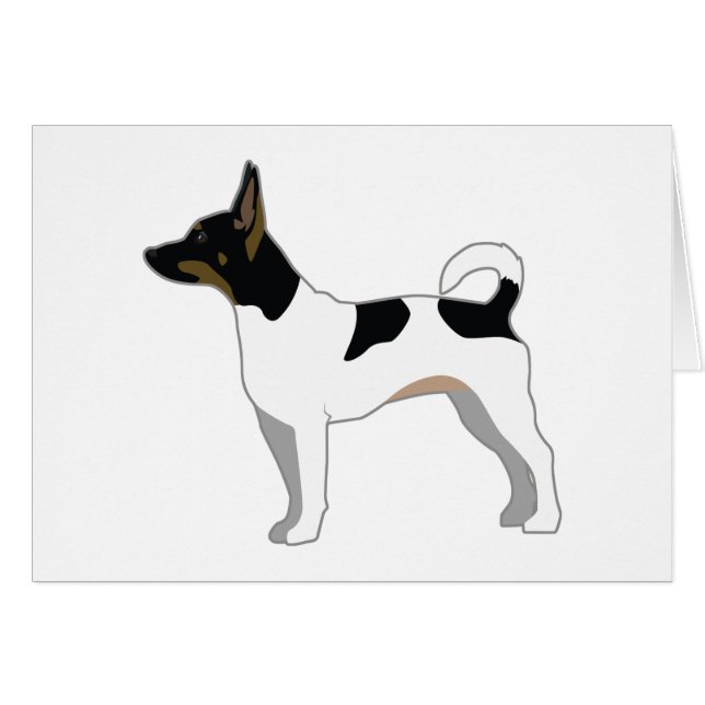 Rat Terrier Basic Rasse Silhouette Design (Vorderseite (Horizontal))