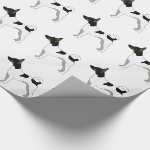 Rat Terrier Basic Rasse Silhouette Design Geschenkpapier