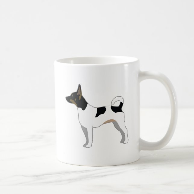 Rat Terrier Basic Rasse Silhouette Design Kaffeetasse (Rechts)