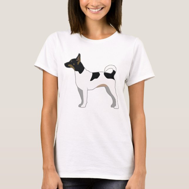 Rat Terrier Basic Rasse Silhouette Design T-Shirt (Vorderseite)
