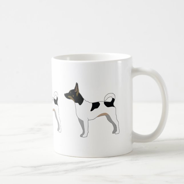 Rat Terrier Basic Rasse Silhouette Design Tasse (Rechts)