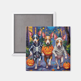 Rat Terrier beim Trick-or-Treat in Halloween-Kostü Magnet