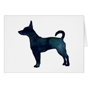 Rat Terrier Black Watercolor Silhouette