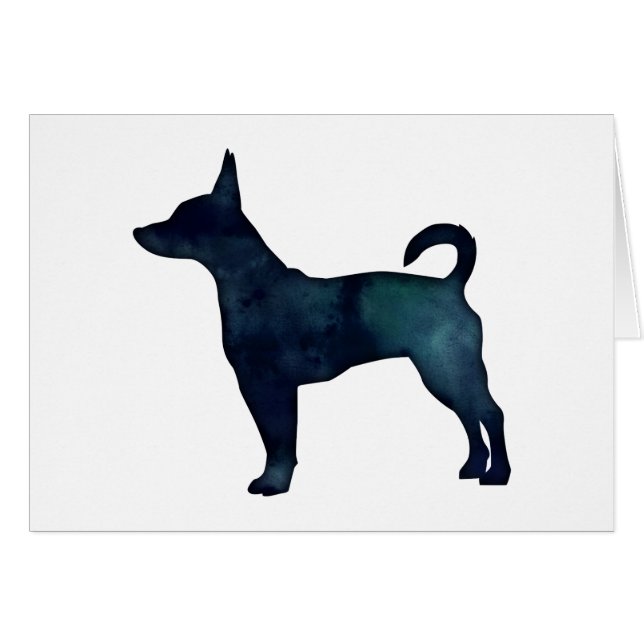 Rat Terrier Black Watercolor Silhouette (Vorderseite (Horizontal))