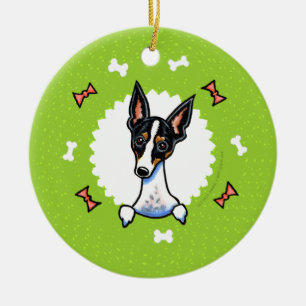 Rat Terrier Bones Weihnachtsfeier Keramikornament