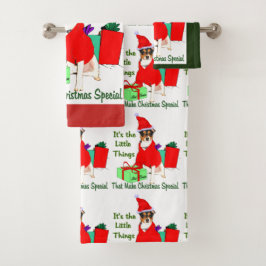 Rat Terrier Christmas Badhandtuch Set