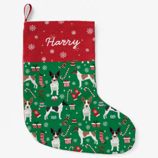 Rat Terrier Custom Dog Name Weihnachten Kleiner Weihnachtsstrumpf