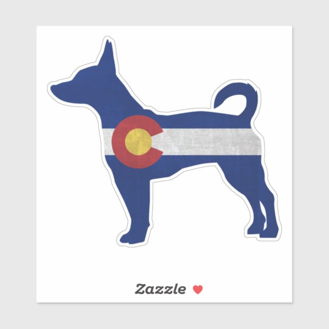 Rat Terrier Dog Breed Colorado Flag Aufkleber (Blatt)