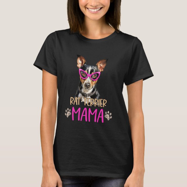 Rat Terrier Dog Breed Mama Niedliche Welpenmutter T-Shirt (Vorderseite)