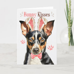 Rat Terrier Dog Bunny Ears für Ostern Feiertagskarte