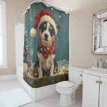 Rat Terrier Dog Christmas Vintag Beach Duschvorhang<br><div class="desc">Bringen Sie die Wärme der Ferien an die Küste mit diesem charmanten, Vintag inspirierten Design, das einen festlichen Hund auf einem ruhigen Strand besticht. Mit einer klassischen Touch nostalgischer Töne und Küstenstöcke erweckt dieses Kunstwerk den Zauber der Weihnachtszeit am Meer. Dieses Design ist perfekt für den gelungenen Urlaub geeignet und...</div>