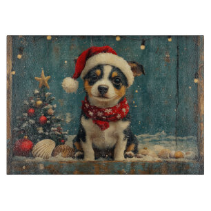 Rat Terrier Dog Christmas Vintag Beach Schneidebrett