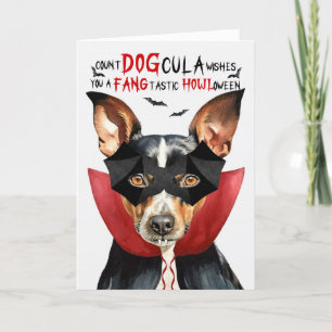 Rat Terrier Dog Funny Count DOGcula Halloween Feiertagskarte