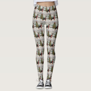 Rat Terrier Dog im Schnee Weihnachten Leggings