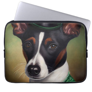 Rat Terrier Dog in St. Patrick's Day Dress Laptopschutzhülle