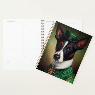 Rat Terrier Dog in St. Patrick's Day Dress Planer