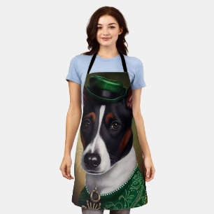 Rat Terrier Dog in St. Patrick's Day Dress Schürze
