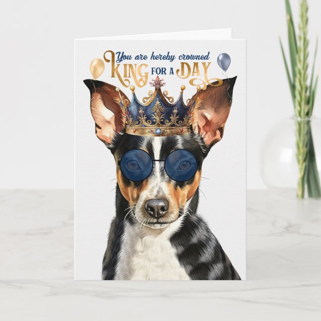 Rat Terrier Dog King für Day Funny Birthday Karte (Vorderseite)
