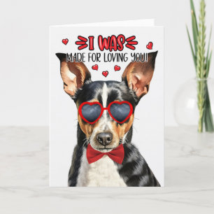 Rat Terrier Dog Made for Love You Valentine Feiertagskarte