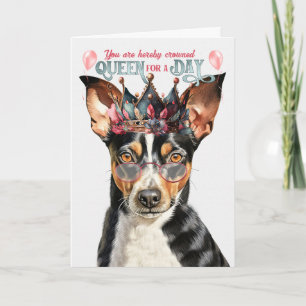 Rat Terrier Dog Queen Day Funny Birthday Karte
