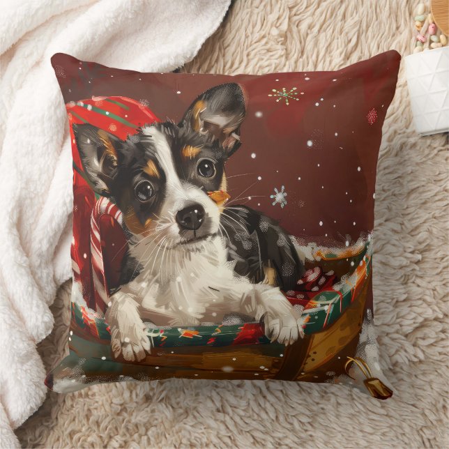 Rat Terrier Dog Weihnachtsfest Kissen (Decke)