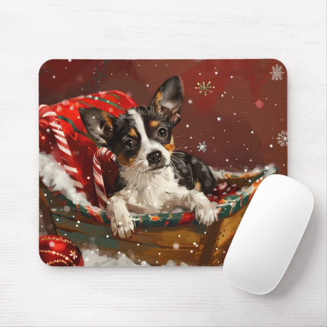 Rat Terrier Dog Weihnachtsfest Mousepad (Mit Mouse)