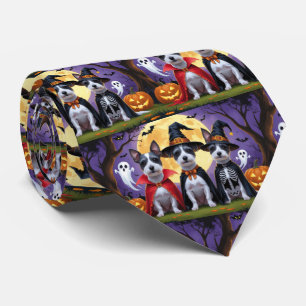 Rat Terrier Dogs Pumpkin Halloween Funny Krawatte