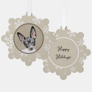 Rat Terrier Gemälde - Süße originelle Hundekunst Ornament Karte