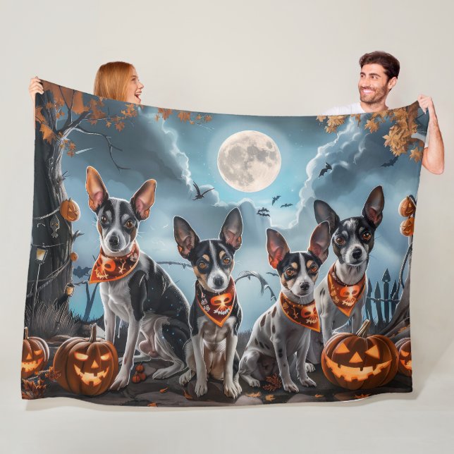 Rat Terrier Halloween Spooky Fleecedecke (Beispiel)