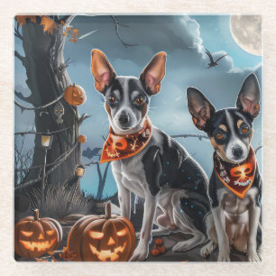 Rat Terrier Halloween Spooky Glasuntersetzer